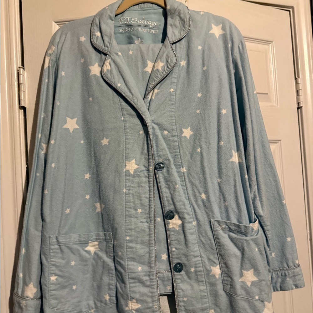 P.J. Salvage Women's Light Blue Star pajama set